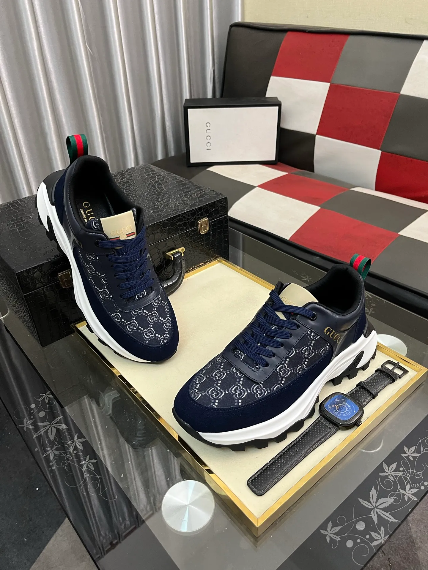 Men's Men's Shoes💰458⌚️⌚️[GUCCI] Gucci men's casual shoes are absolutely popular🔥The ultimate matching item for trendy men! The charm of super texture is irresistible, the main recommendation, the flower leather color is bright! The upper is made of high-quality brand printed fabric with cowhide, breathable leather lining and wear-resistant rubber sole, noble and elegant! Extremely comfortable🎁🎁You can be as handsome as you want💪 38-444⃣️colors available